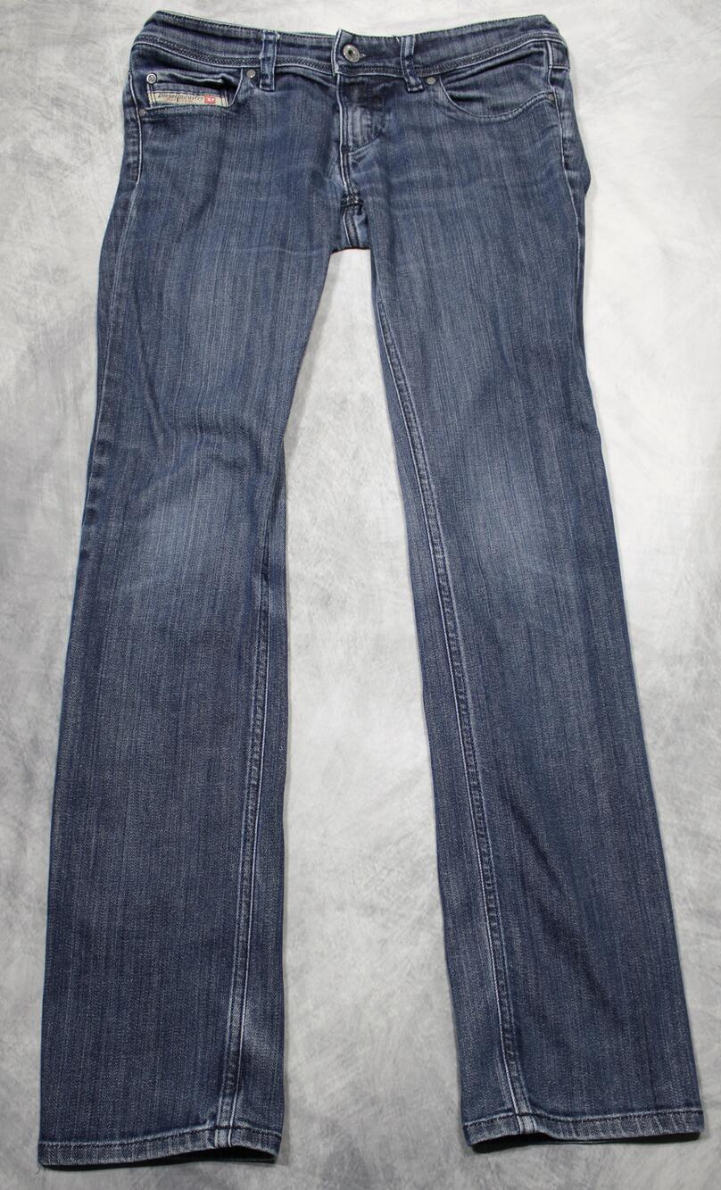 Diesel Lowky Jeans Womens 27 Blue Bootcut Medium Wash Stretch Made Italy Denim
